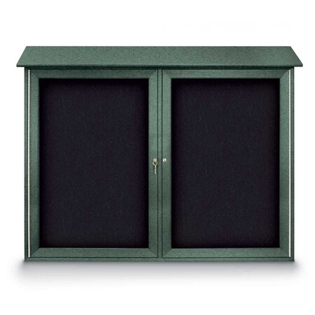 United Visual Products Indoor Enclosed Combo Board, 48"x36", Satin Frame/Green & Cinnabar UVCB4836-GREEN-CINNABA